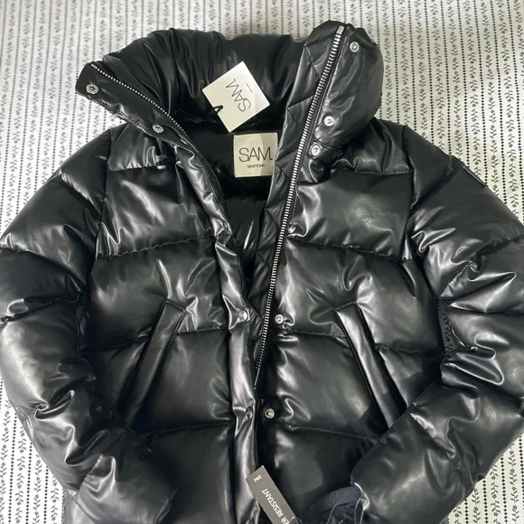 Vegan Leather Puffer Jacket
